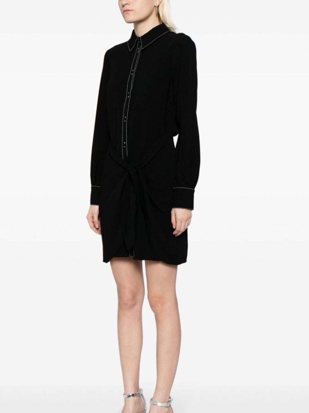 Cinq A Sept Gabby Tied-Waist Shirtdress Sz 10